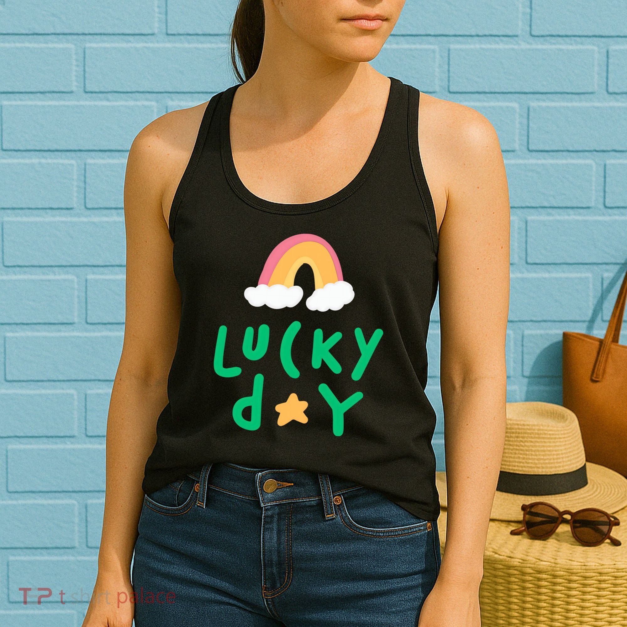 Lucky Day Rainbow Star St Patrick's Day Women's Tank Top