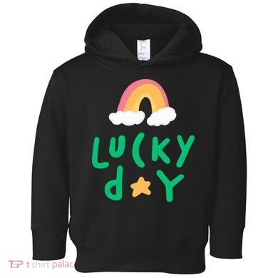 Lucky Day Rainbow Star St Patrick's Day Toddler Hoodie