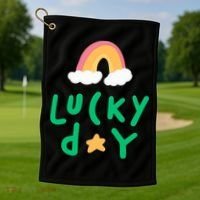 Lucky Day Rainbow Star St Patrick's Day Golf Towel thumb 1