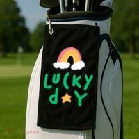 Lucky Day Rainbow Star St Patrick's Day Golf Towel thumb 2