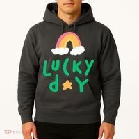 Lucky Day Rainbow Star St Patrick's Day Hoodie thumb 2