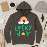 Lucky Day Rainbow Star St Patrick's Day Hoodie thumb 3