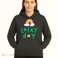 Lucky Day Rainbow Star St Patrick's Day Hoodie thumb 5