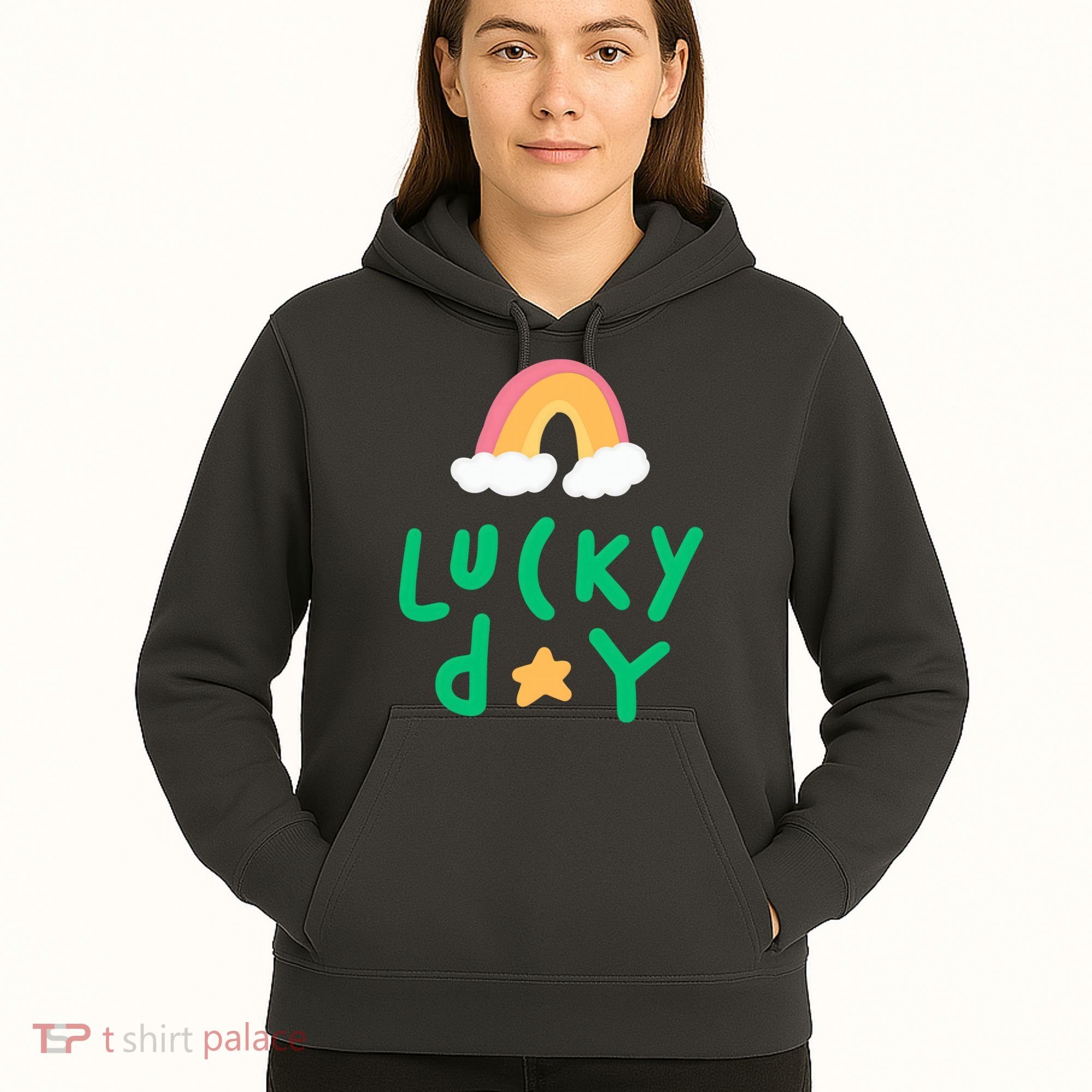 Lucky Day Rainbow Star St Patrick's Day Hoodie