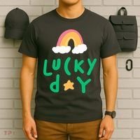 Lucky Day Rainbow Star St Patrick's Day T-Shirt thumb 6