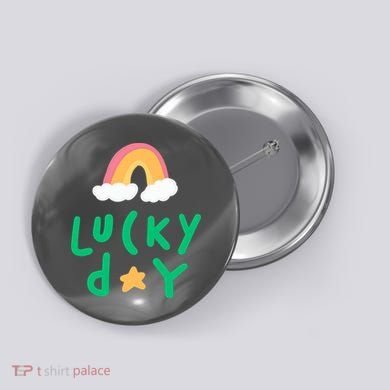 Lucky Day Rainbow Star St Patrick's Day Button