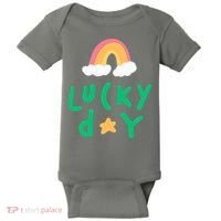 Lucky Day Rainbow Star St Patrick's Day Baby Bodysuit thumb 0