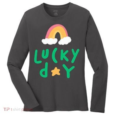 Lucky Day Rainbow Star St Patrick's Day Women's Long Sleeve Shirt
