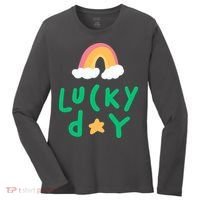 Lucky Day Rainbow Star St Patrick's Day Women's Long Sleeve Shirt thumb 0