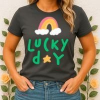 Lucky Day Rainbow Star St Patrick's Day Women's T-Shirt thumb 2