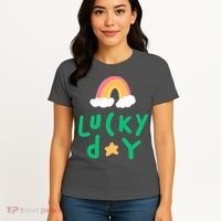 Lucky Day Rainbow Star St Patrick's Day Women's T-Shirt thumb 4