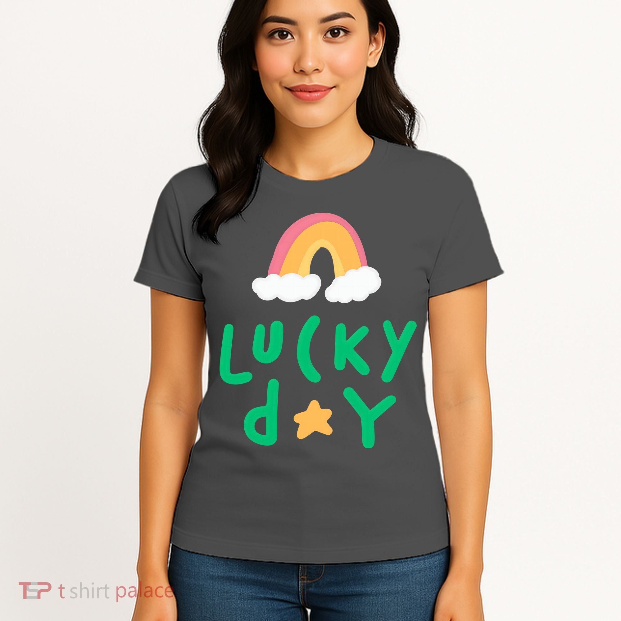 Lucky Day Rainbow Star St Patrick's Day Women's T-Shirt