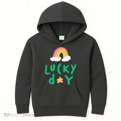 Lucky Day Rainbow Star St Patrick's Day Kids Hoodie