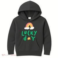 Lucky Day Rainbow Star St Patrick's Day Kids Hoodie thumb 0