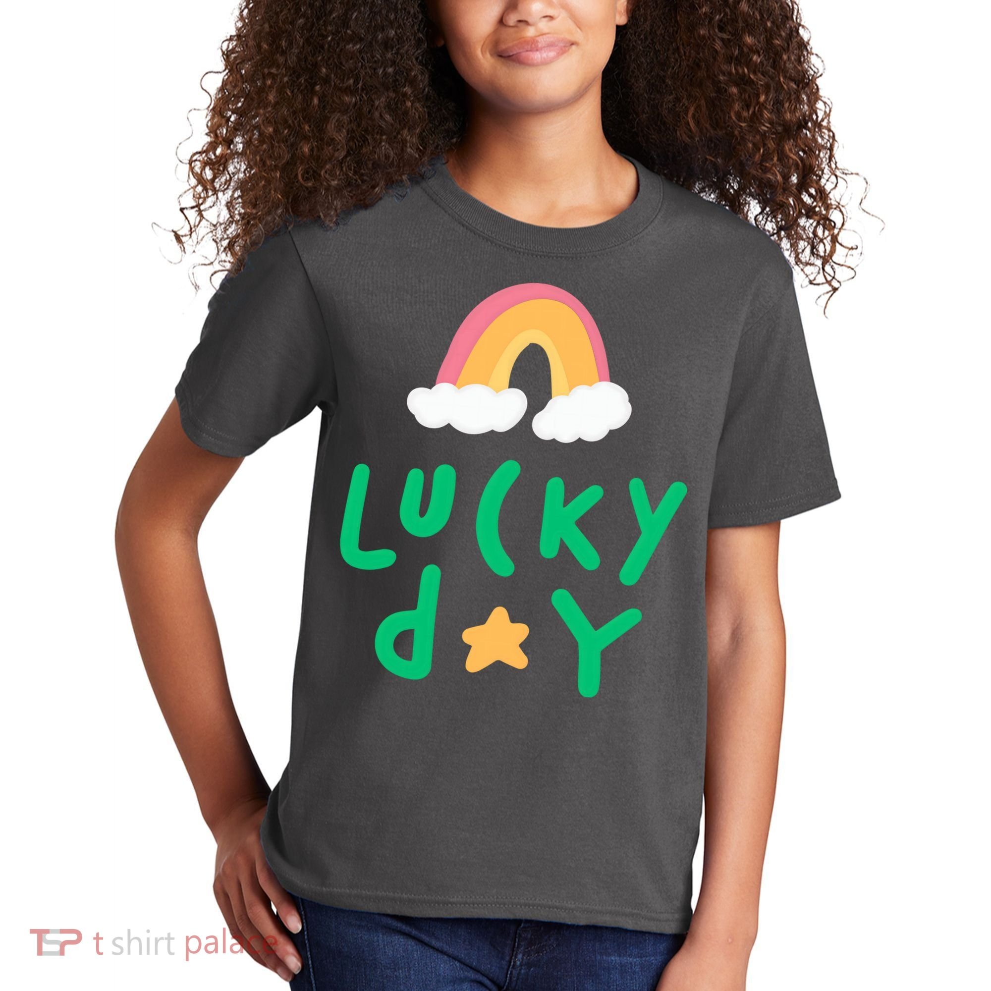 Lucky Day Rainbow Star St Patrick's Day Kids T-Shirt