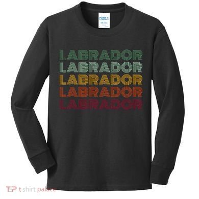 Labrador Dog Retro Kids Long Sleeve Shirt