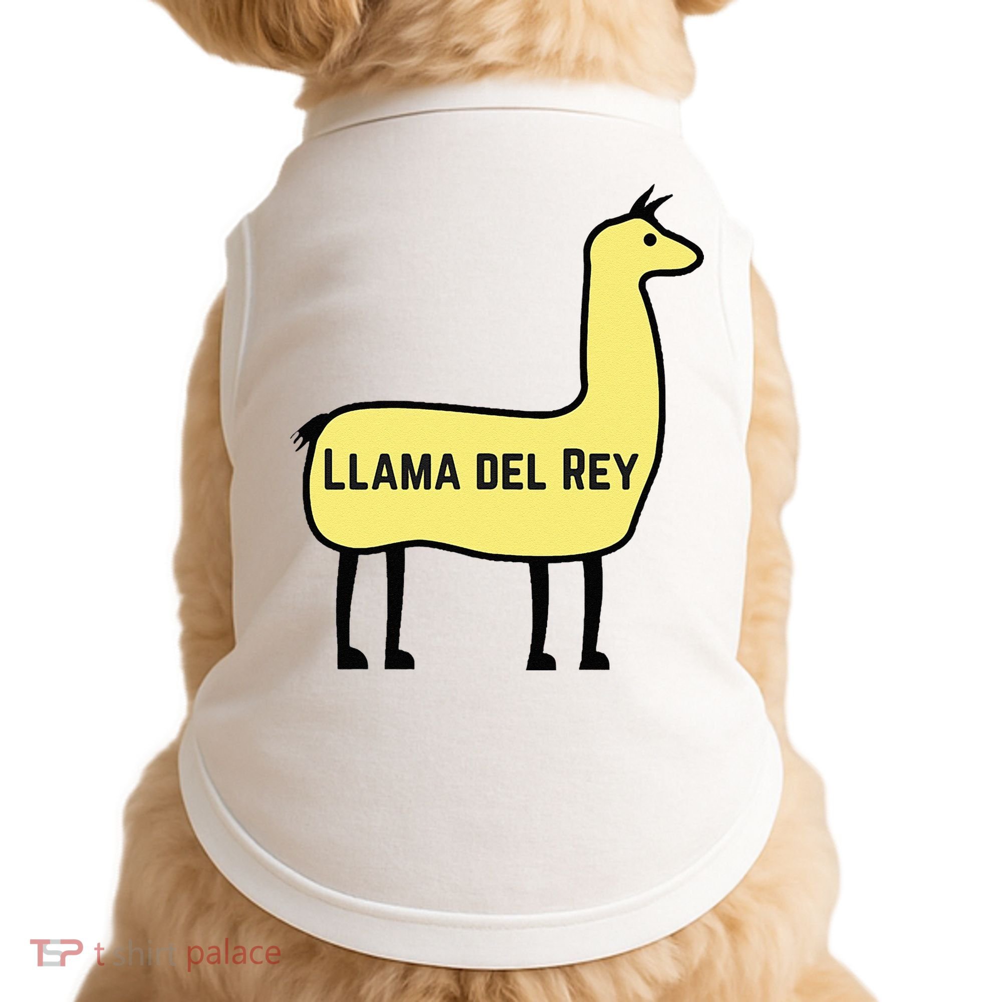 Llama Del Rey Lana Funny Music Animal Doggie Tank