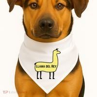 Llama Del Rey Lana Funny Music Animal USA-Made Doggie Bandana thumb 1