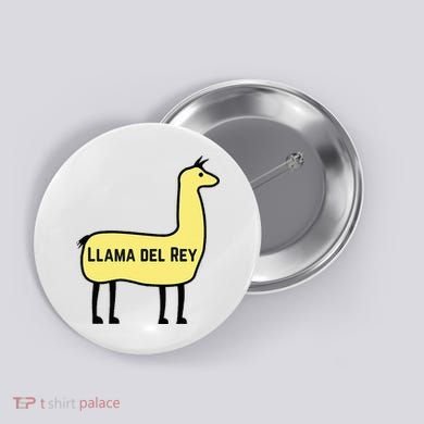 Llama Del Rey Lana Funny Music Animal Button