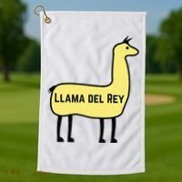 Llama Del Rey Lana Funny Music Animal Golf Towel thumb 1