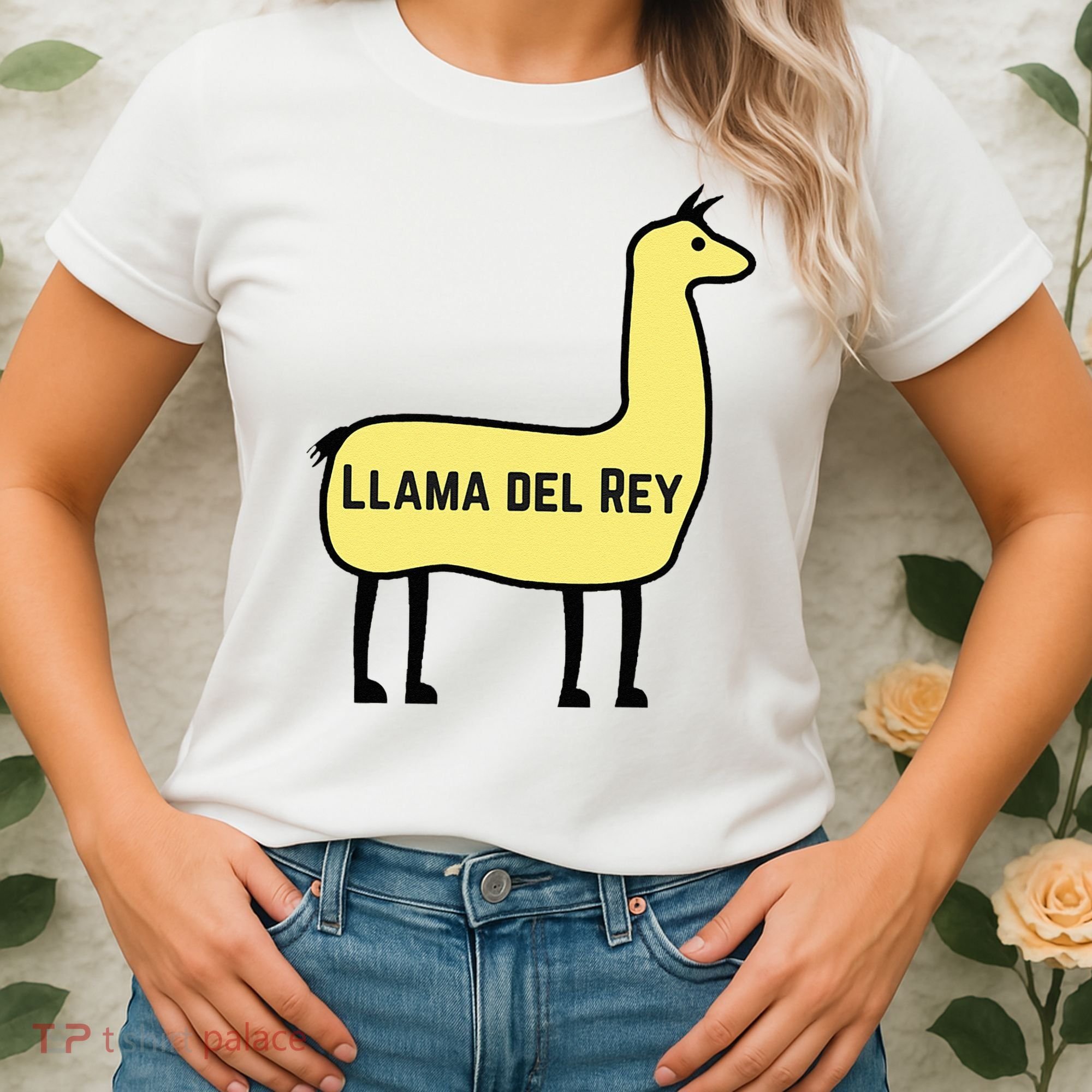 Llama Del Rey Lana Funny Music Animal Women's T-Shirt
