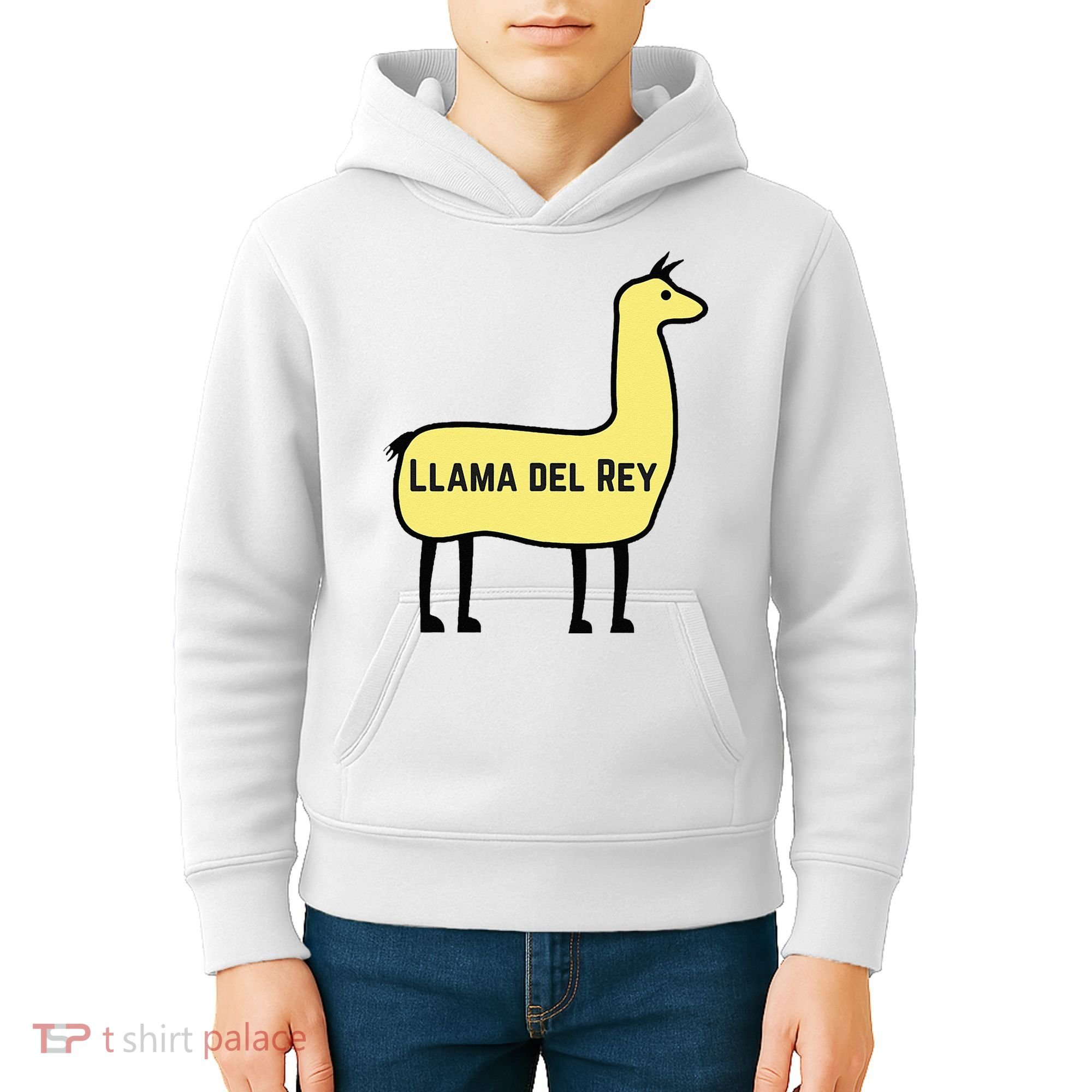 Llama Del Rey Lana Funny Music Animal Kids Hoodie