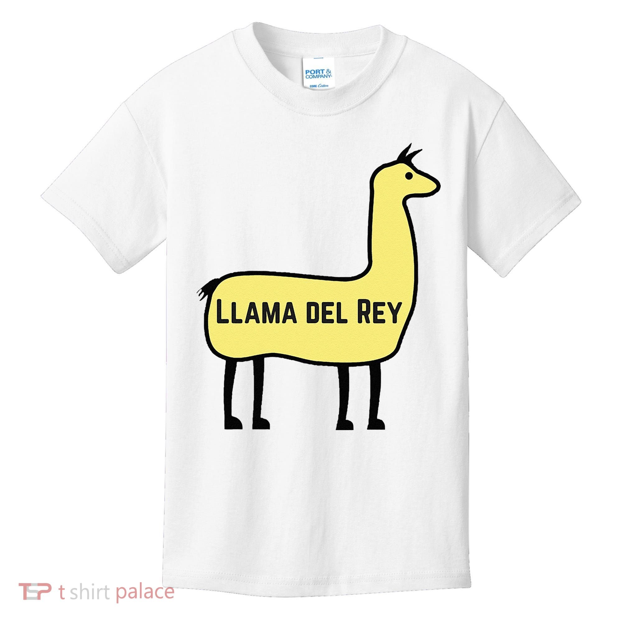 Llama Del Rey Lana Funny Music Animal Kids T-Shirt