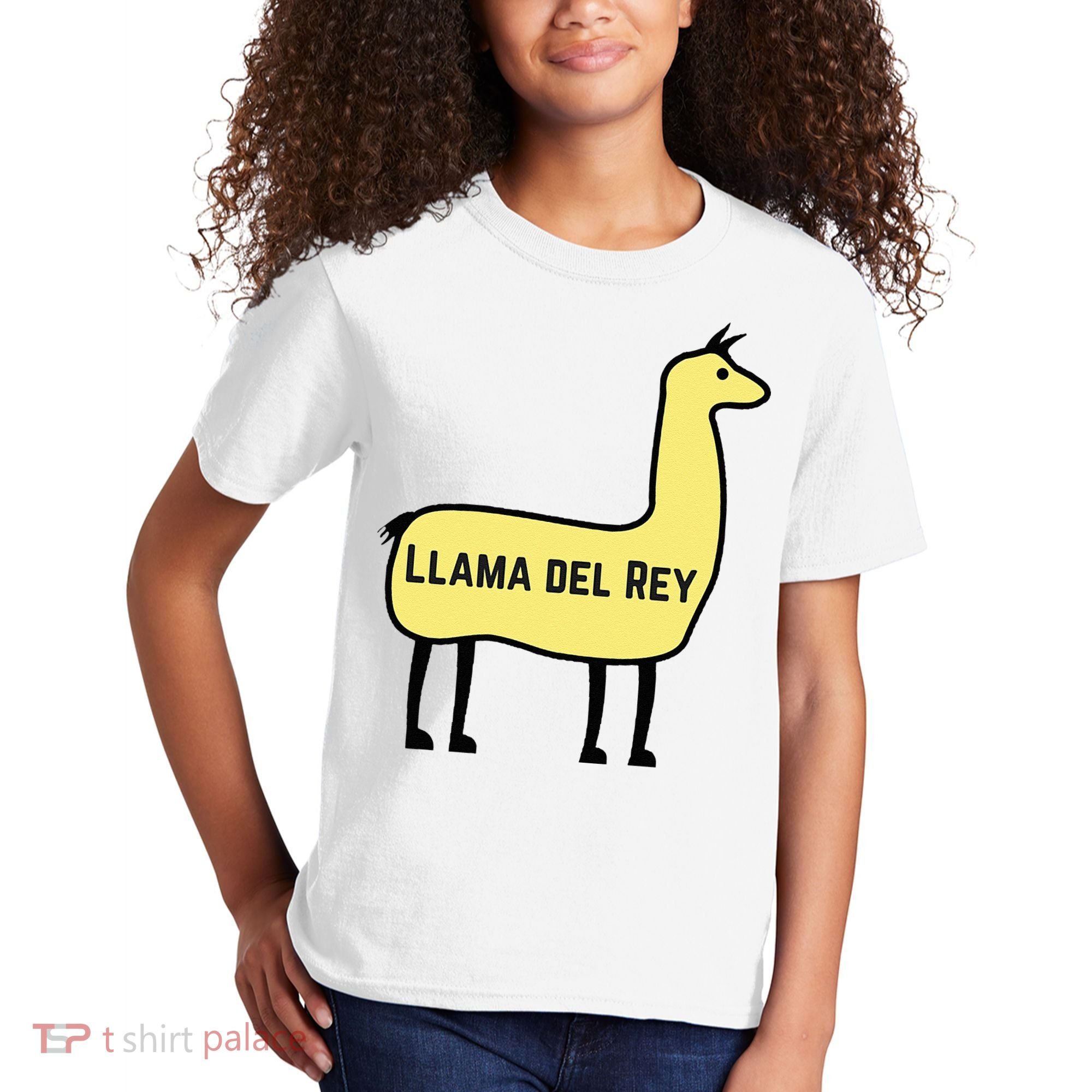 Llama Del Rey Lana Funny Music Animal Kids T-Shirt