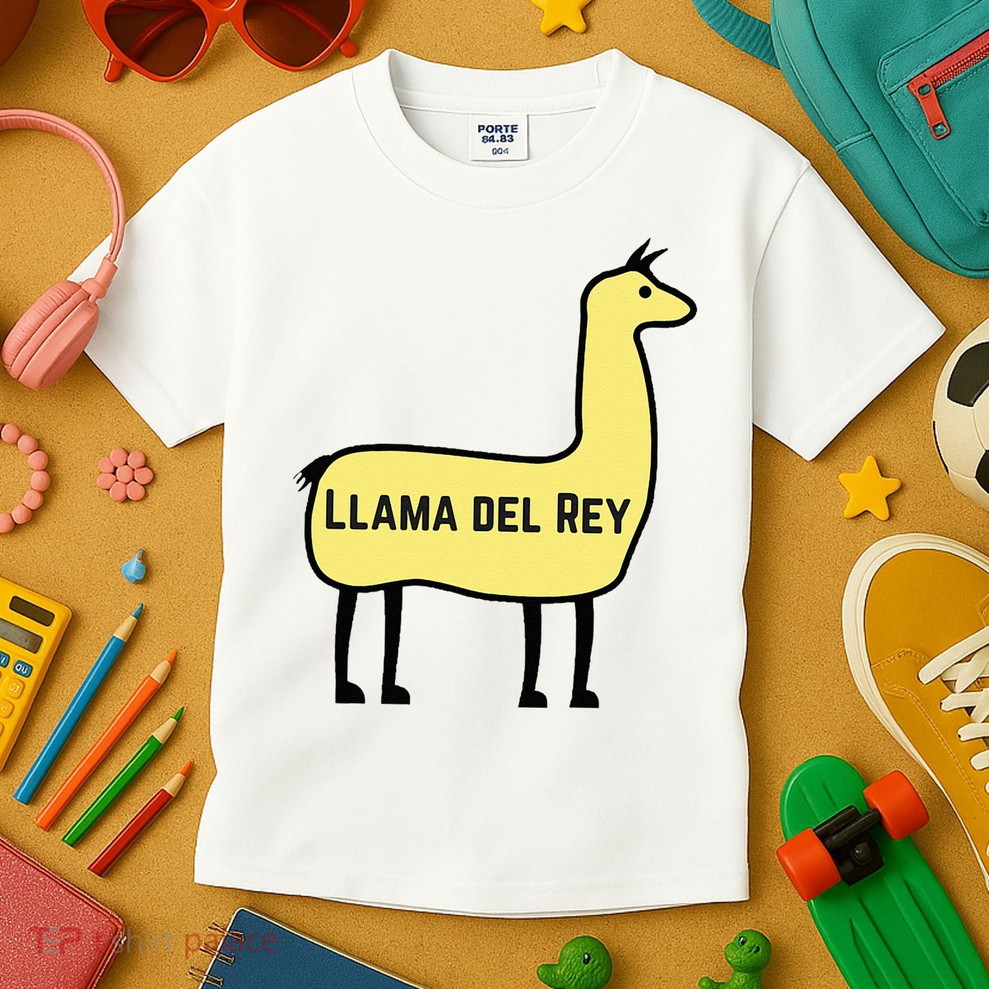 Llama Del Rey Lana Funny Music Animal Kids T-Shirt
