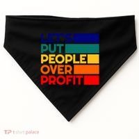 Leftist Democratic Socialist Union Retro People Over Profit Gift USA-Made Doggie Bandana thumb 0