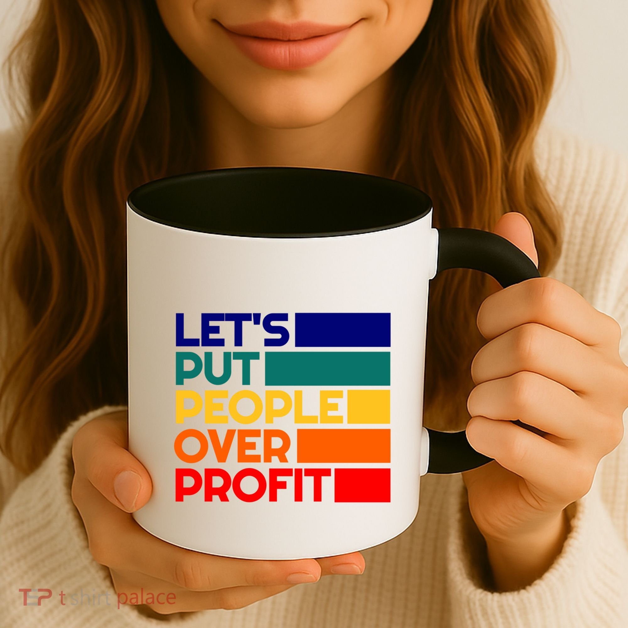 Leftist Democratic Socialist Union Retro People Over Profit Gift Coffee Mug