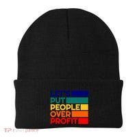 Leftist Democratic Socialist Union Retro People Over Profit Gift Beanie thumb 0
