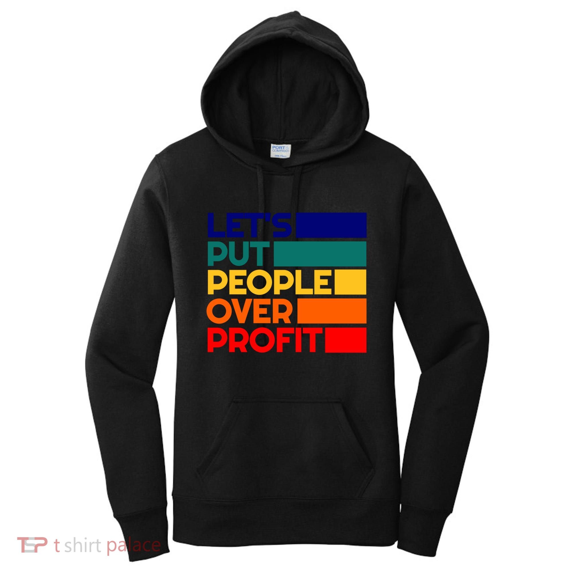 Leftist Democratic Socialist Union Retro People Over Profit Gift Women's Hoodie