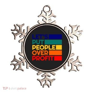 Leftist Democratic Socialist Union Retro People Over Profit Gift Ornament