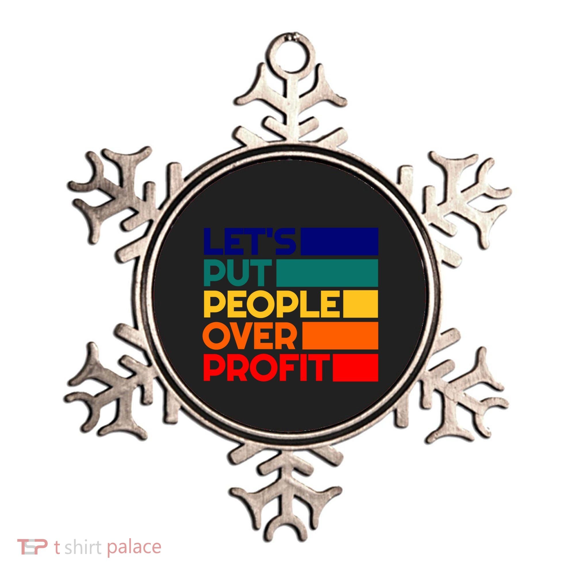 Leftist Democratic Socialist Union Retro People Over Profit Gift Ornament