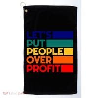Leftist Democratic Socialist Union Retro People Over Profit Gift Golf Towel thumb 0