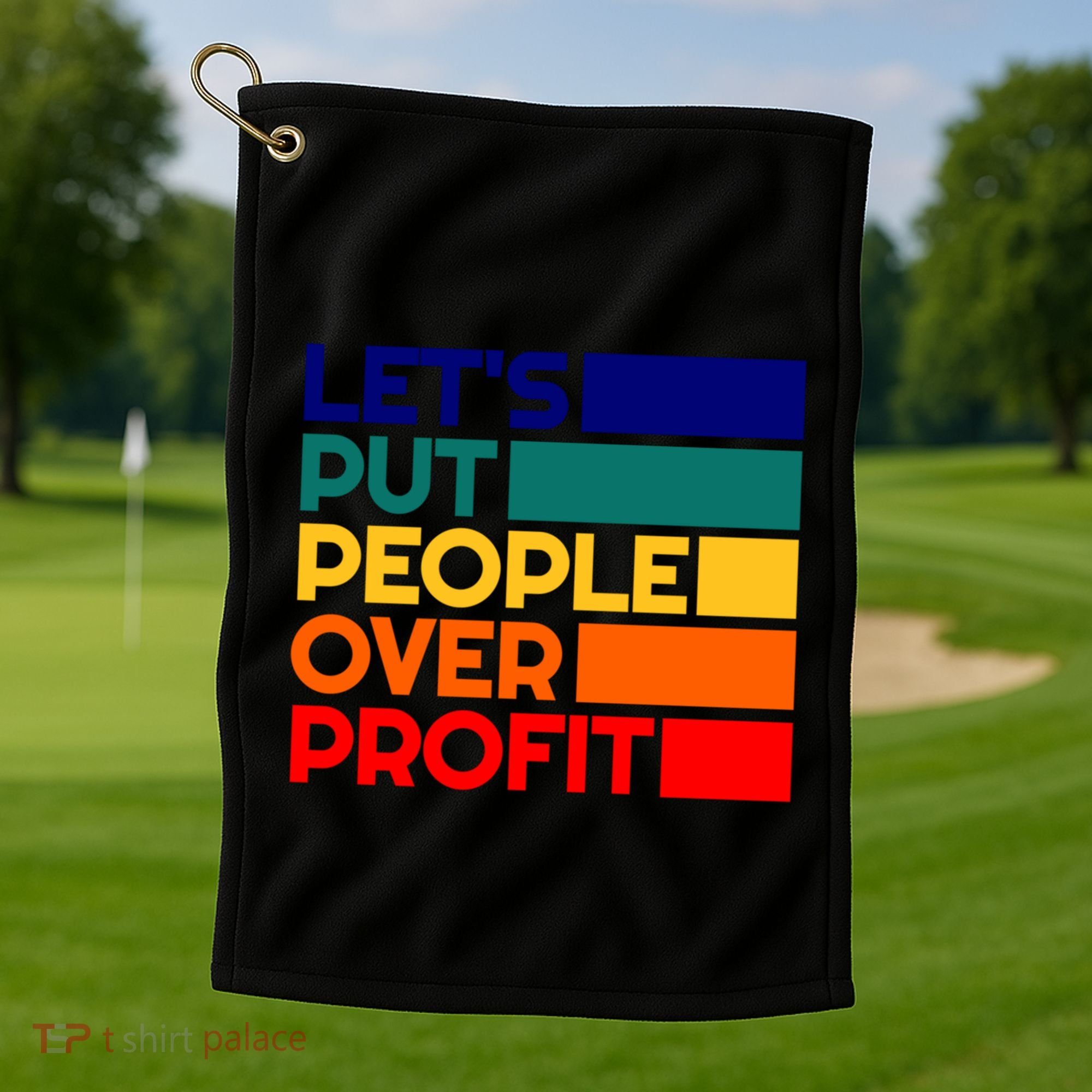 Leftist Democratic Socialist Union Retro People Over Profit Gift Golf Towel