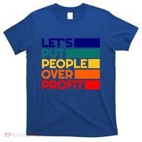 Leftist Democratic Socialist Union Retro People Over Profit Gift T-Shirt thumb 0