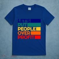 Leftist Democratic Socialist Union Retro People Over Profit Gift T-Shirt thumb 5
