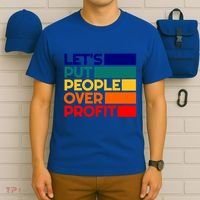 Leftist Democratic Socialist Union Retro People Over Profit Gift T-Shirt thumb 6