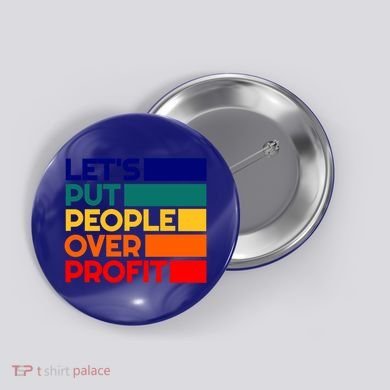 Leftist Democratic Socialist Union Retro People Over Profit Gift Button