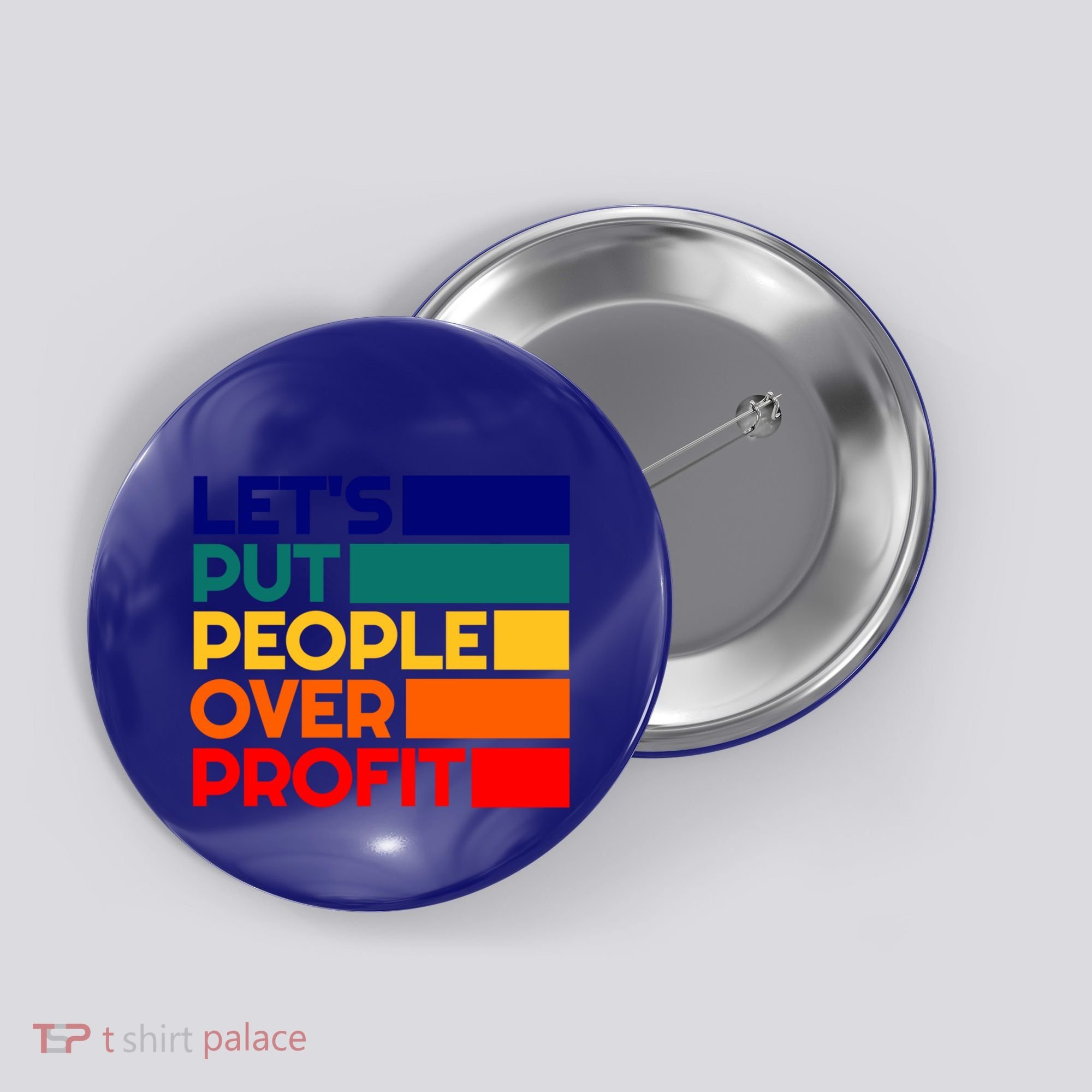 Leftist Democratic Socialist Union Retro People Over Profit Gift Button