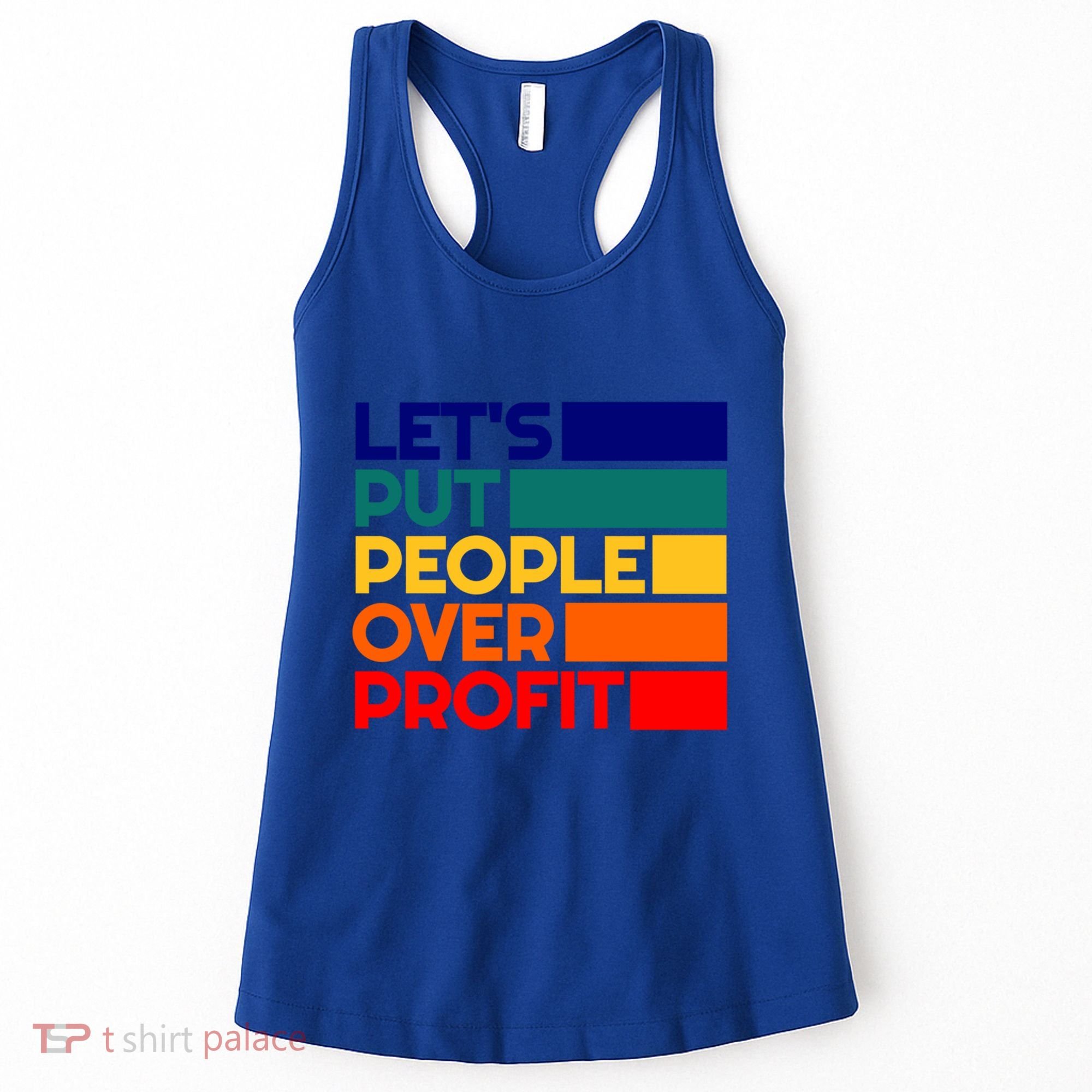 Leftist Democratic Socialist Union Retro People Over Profit Gift Women's Tank Top
