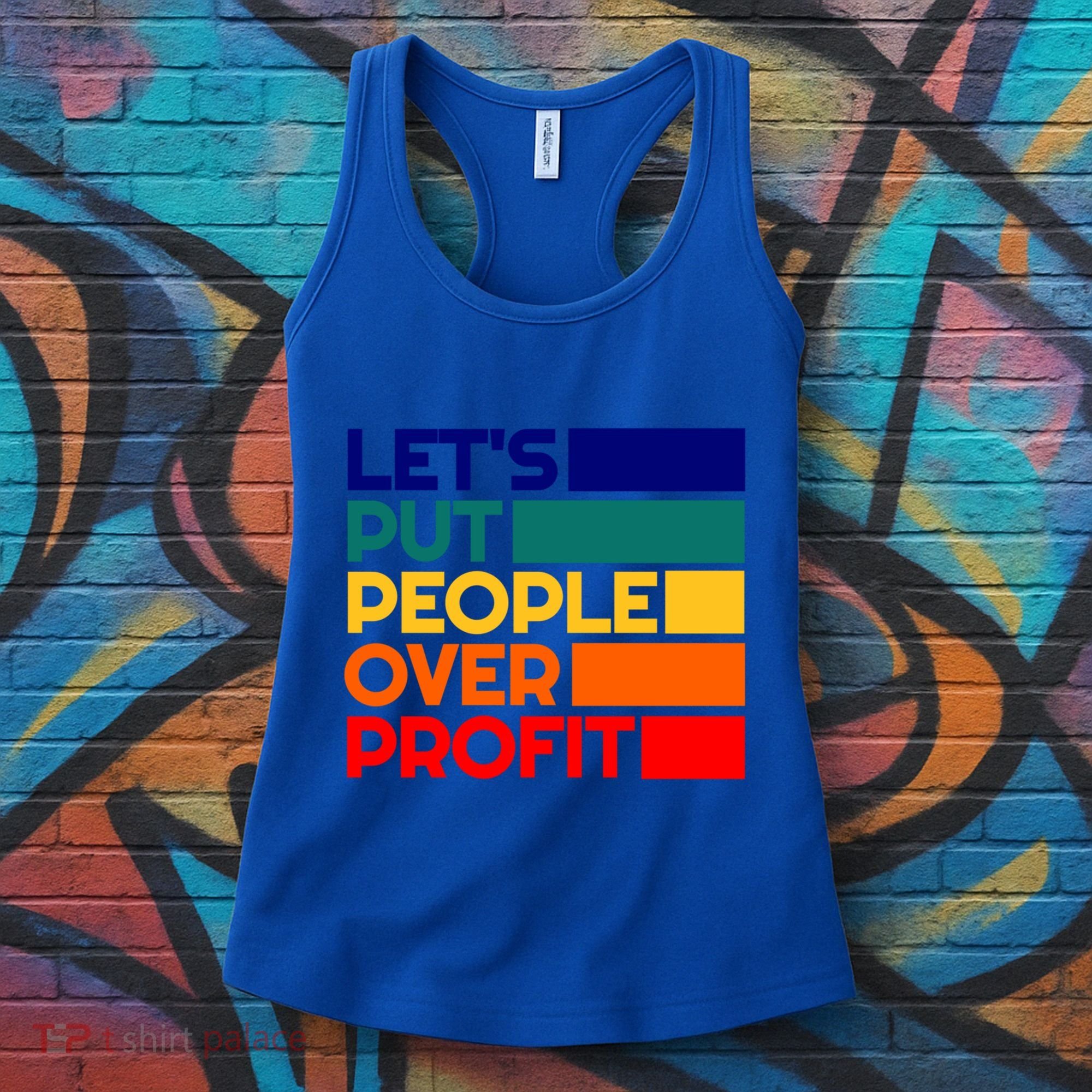 Leftist Democratic Socialist Union Retro People Over Profit Gift Women's Tank Top
