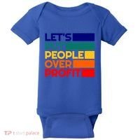 Leftist Democratic Socialist Union Retro People Over Profit Gift Baby Bodysuit thumb 0