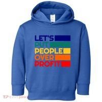 Leftist Democratic Socialist Union Retro People Over Profit Gift Toddler Hoodie thumb 0