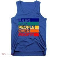 Leftist Democratic Socialist Union Retro People Over Profit Gift Tank Top thumb 0