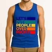 Leftist Democratic Socialist Union Retro People Over Profit Gift Tank Top thumb 3