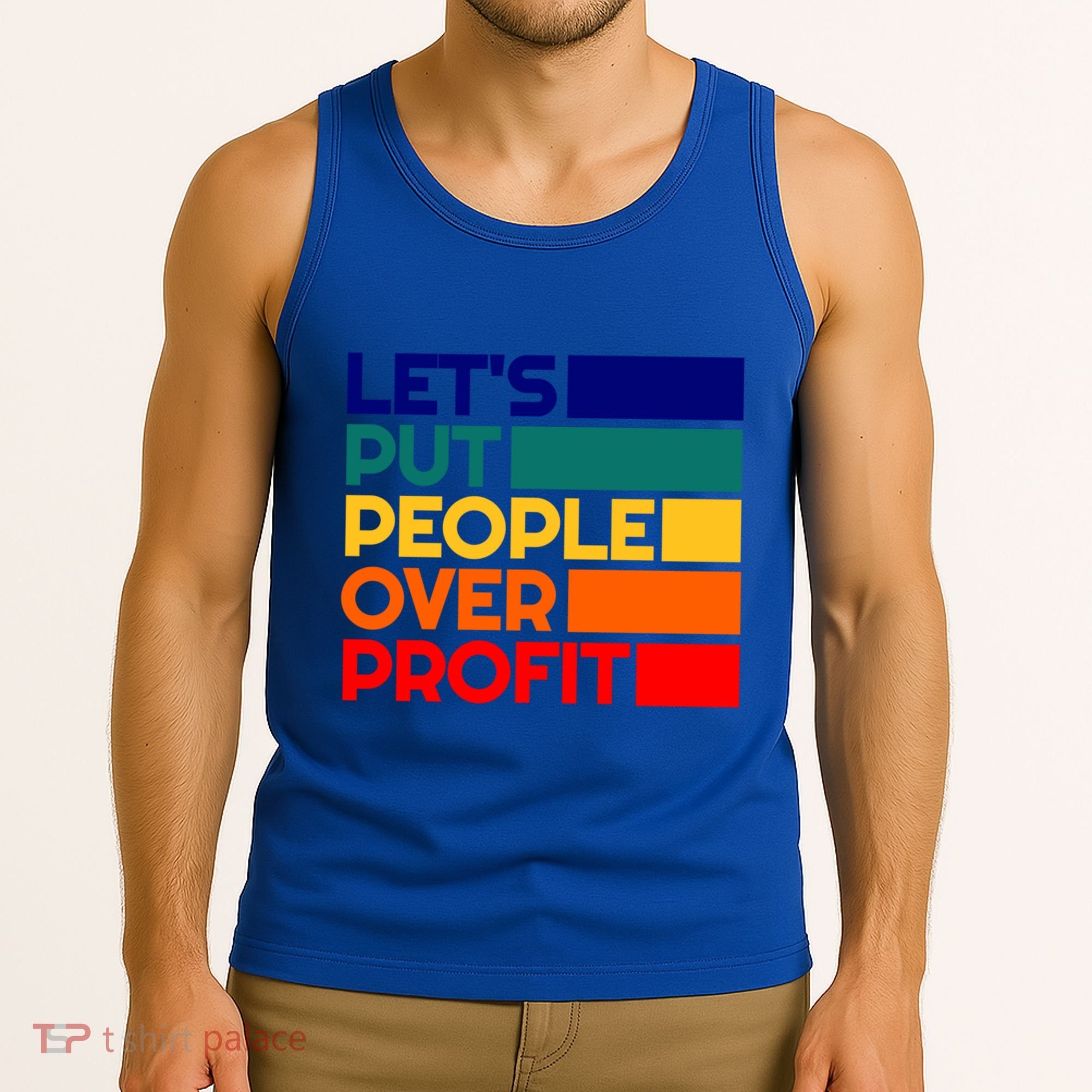 Leftist Democratic Socialist Union Retro People Over Profit Gift Tank Top