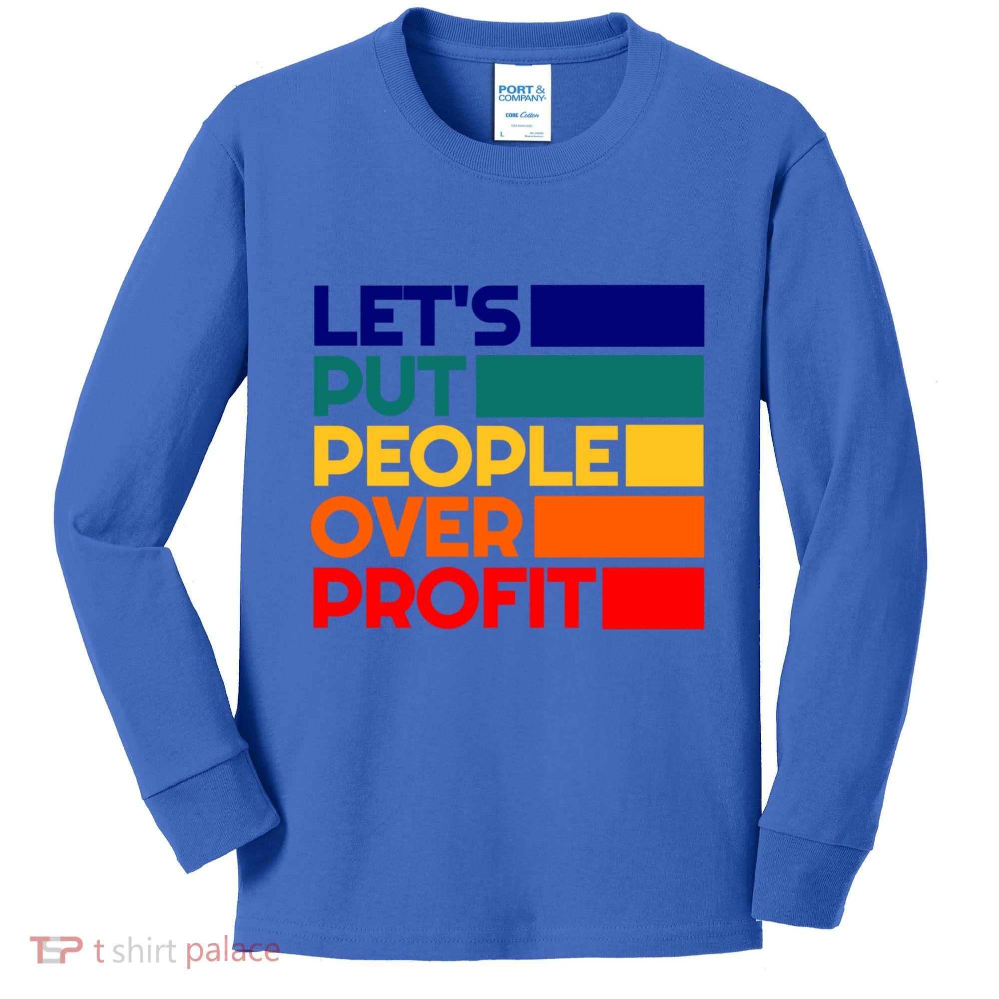 Leftist Democratic Socialist Union Retro People Over Profit Gift Kids Long Sleeve Shirt